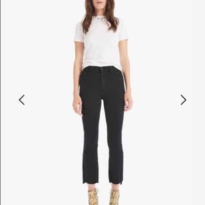 NWT Mother Denim THE INSIDER CROP STEP FRAY Not Guilty Black 27